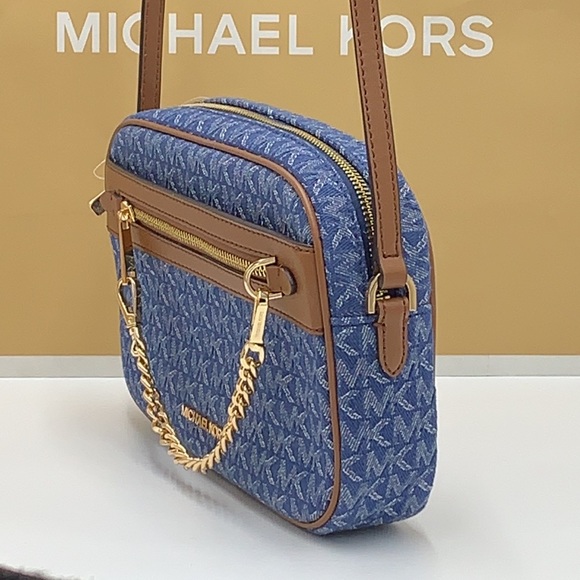 Michael Kors Jet Set Item Large East West Zip Chain Crossbody XBody 
Denim - Picture 5 of 16